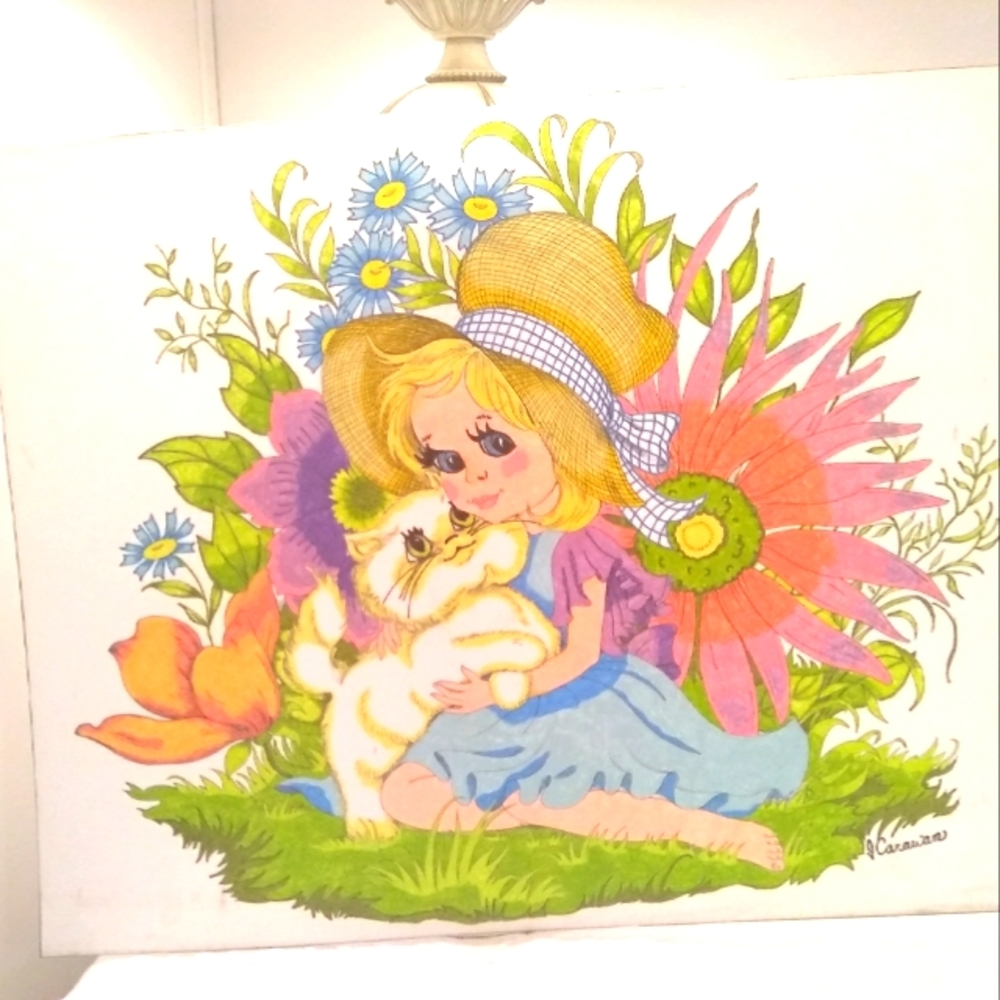 Vintage colored artwork on felt